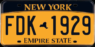 NY license plate FDK1929