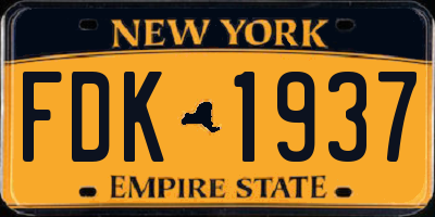 NY license plate FDK1937