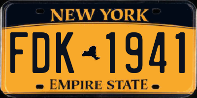 NY license plate FDK1941