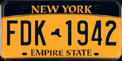 NY license plate FDK1942