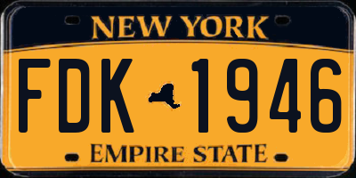 NY license plate FDK1946