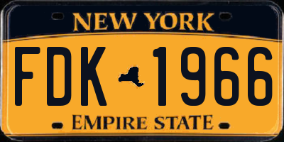 NY license plate FDK1966