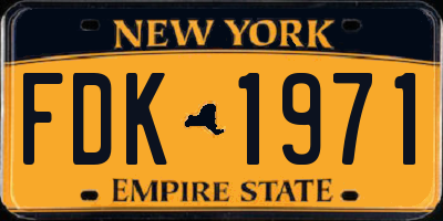NY license plate FDK1971