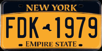 NY license plate FDK1979