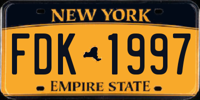 NY license plate FDK1997