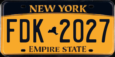 NY license plate FDK2027