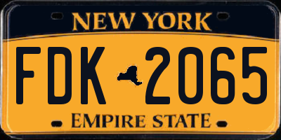 NY license plate FDK2065