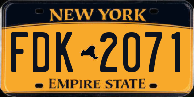 NY license plate FDK2071