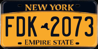 NY license plate FDK2073