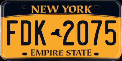 NY license plate FDK2075