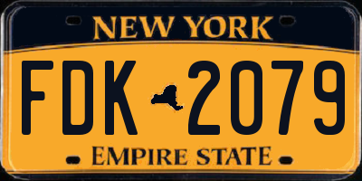 NY license plate FDK2079