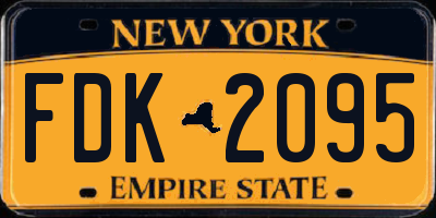 NY license plate FDK2095