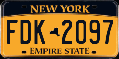 NY license plate FDK2097