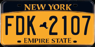 NY license plate FDK2107
