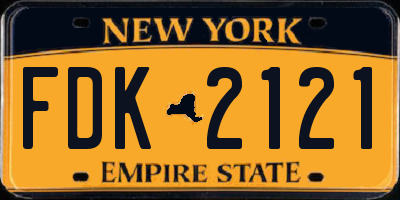 NY license plate FDK2121