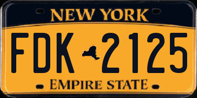 NY license plate FDK2125