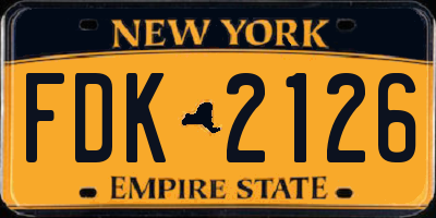 NY license plate FDK2126