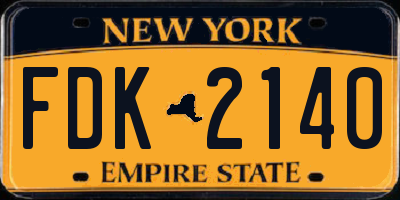 NY license plate FDK2140