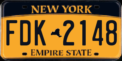 NY license plate FDK2148