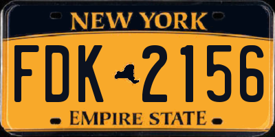 NY license plate FDK2156