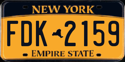 NY license plate FDK2159