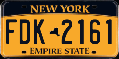 NY license plate FDK2161