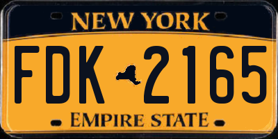 NY license plate FDK2165