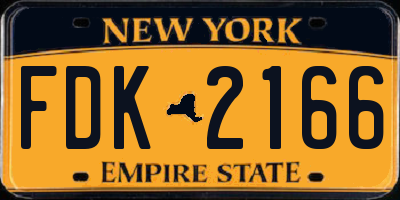 NY license plate FDK2166