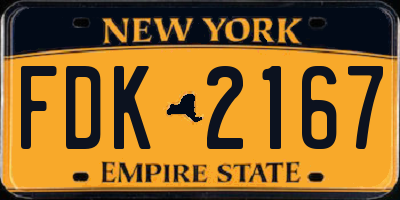 NY license plate FDK2167