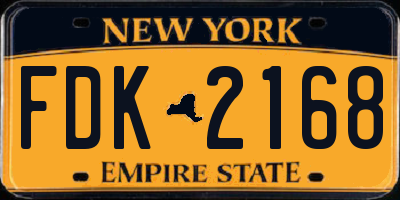 NY license plate FDK2168