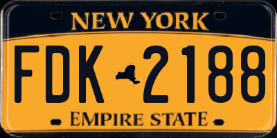 NY license plate FDK2188