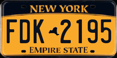 NY license plate FDK2195