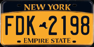 NY license plate FDK2198