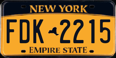 NY license plate FDK2215