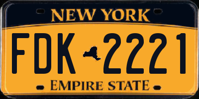 NY license plate FDK2221
