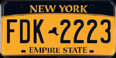 NY license plate FDK2223