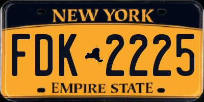 NY license plate FDK2225