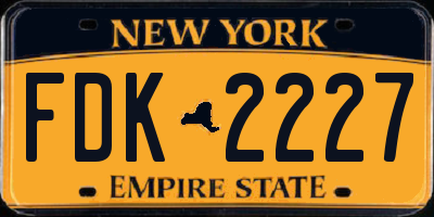 NY license plate FDK2227