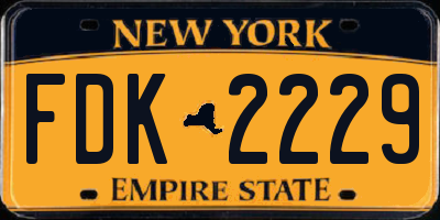 NY license plate FDK2229