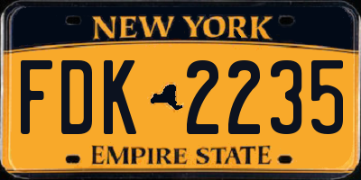 NY license plate FDK2235