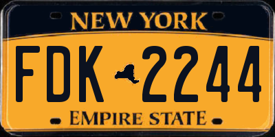 NY license plate FDK2244