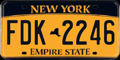 NY license plate FDK2246