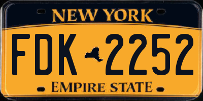 NY license plate FDK2252