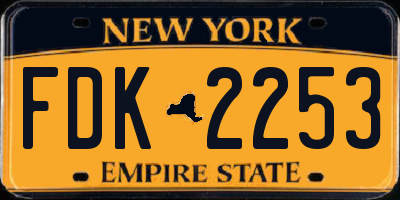 NY license plate FDK2253