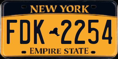 NY license plate FDK2254