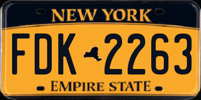 NY license plate FDK2263
