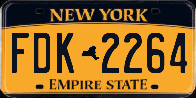 NY license plate FDK2264