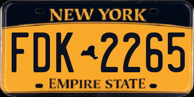 NY license plate FDK2265