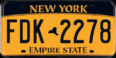 NY license plate FDK2278