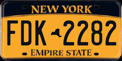 NY license plate FDK2282